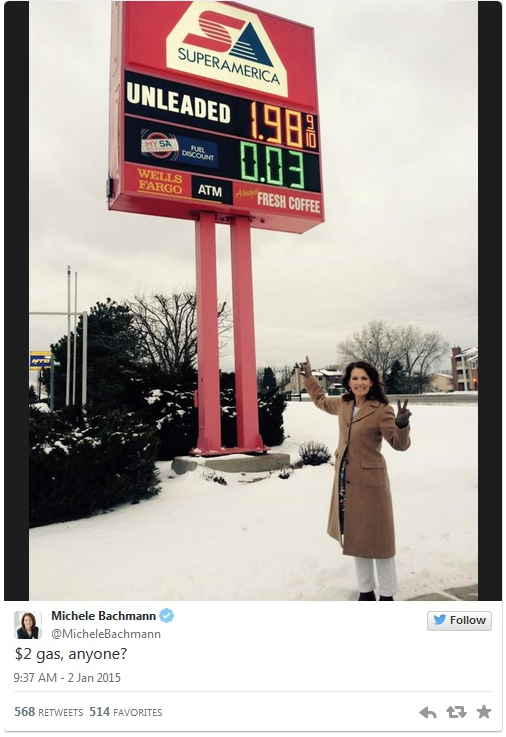 Michele Bachmann Gave You Your  2 Gas