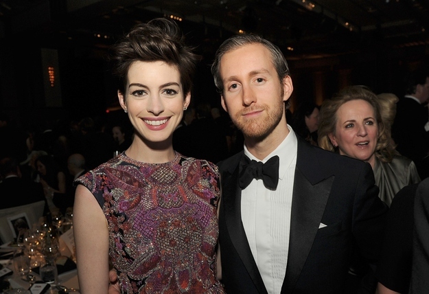 This is Anne Hathaway and her husband Adam Shulman:
